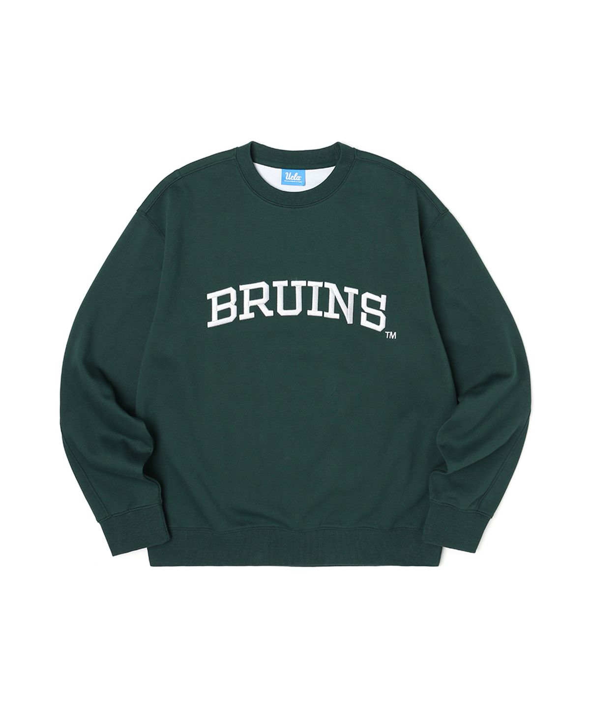 유씨엘에이(UCLA) 남여공용 BRUINS 볼륨자수 베이직 크루넥 맨투맨[DK-GREEN](UZ9LTA1_68)