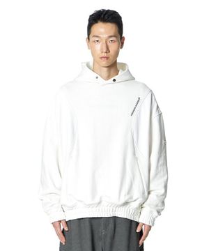 Embossed shoulders Hoodie (WHITE)