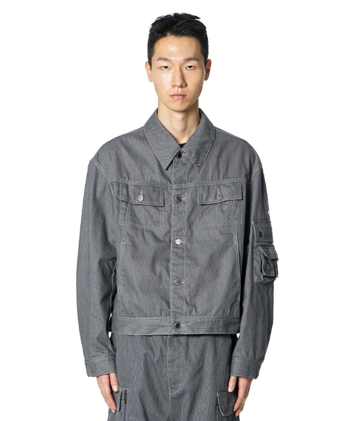 록히드마틴(LOCKHEED MARTIN) Pocket Point Trucker Jacket (GREY)