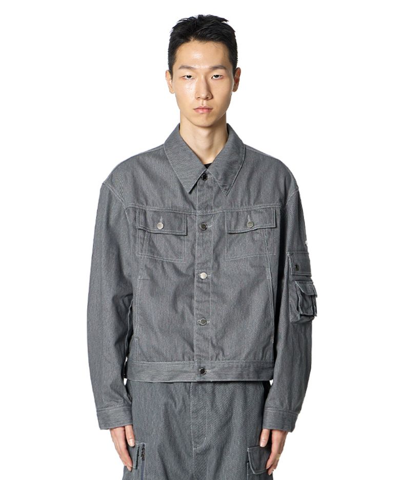 Pocket Point Trucker Jacket (GREY)