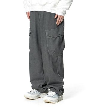 Side Big Pocket Cargo Pants (WASHED GREY)