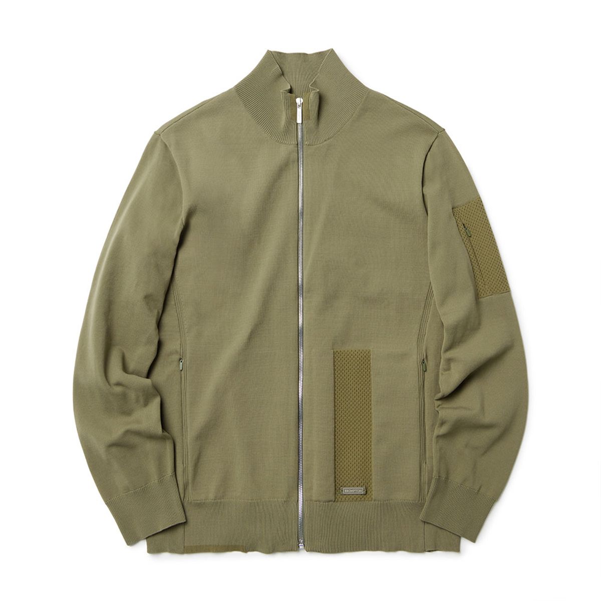 브롬톤 런던(BROMPTON LONDON) COMMUTER HALF NECK ZIP SWEATER - OLIVE (P233MKT111)