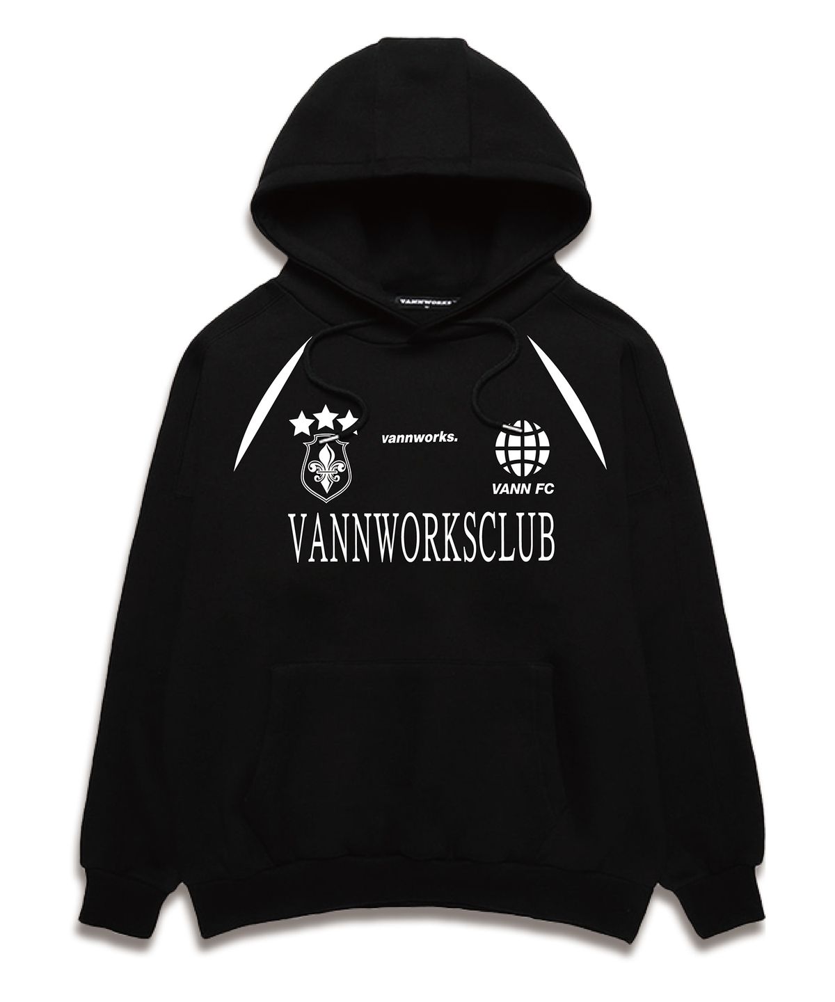 밴웍스(VANNWORKS) 프리미엄 블록코어 로고 오버핏 후드 (VLS0026) 블랙
