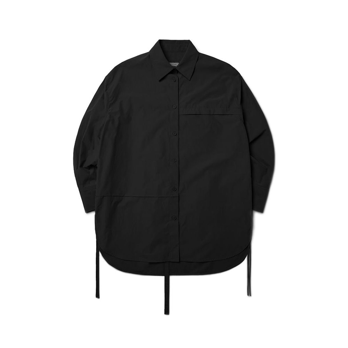 브롬톤 런던(BROMPTON LONDON) W CUT OUT LONG SHIRT - BLACK (P233WSH150)