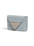CRINKLE TRIANGLE TRIPLE WALLET - MID GREY