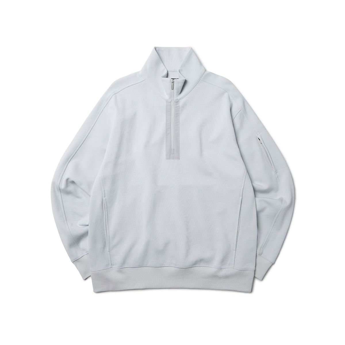 브롬톤 런던(BROMPTON LONDON) HALF ZIP STAND COLLAR SWEATSHIRT - GREY (P233MTS112)