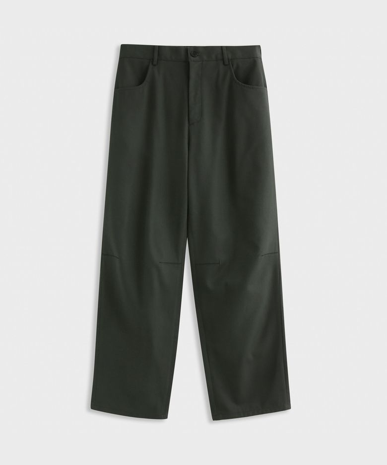 Dart Point Cotton Pants Charcoal