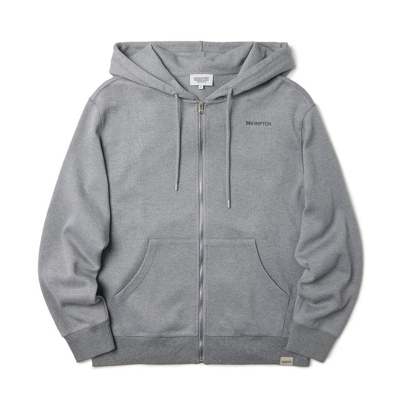 BASIC FULL ZIP HOODY - M/GREY (P233UFT237)