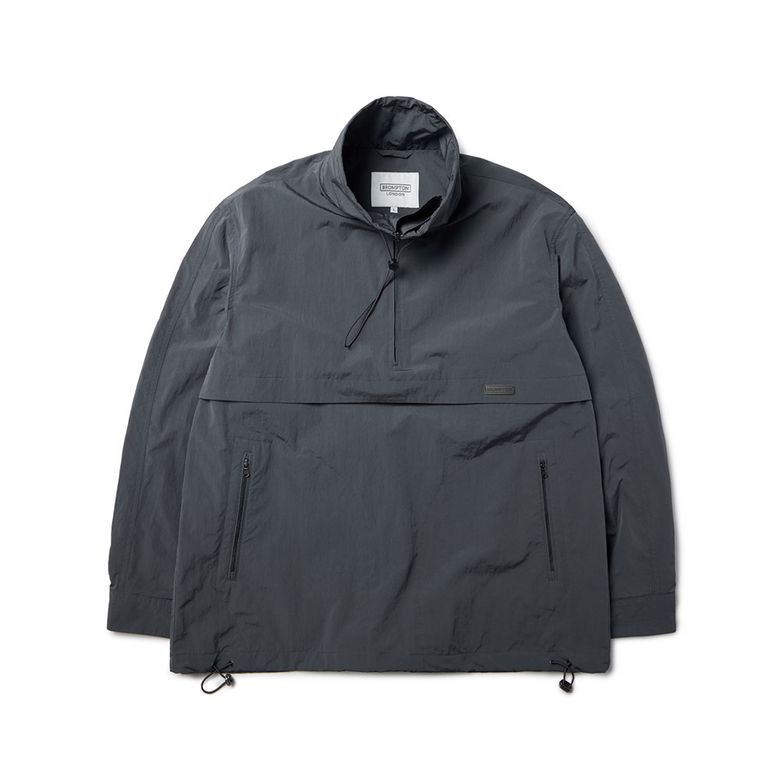 RIPSTOP HIGH NECK ANORAK - CHARCOAL (P233MJP221)