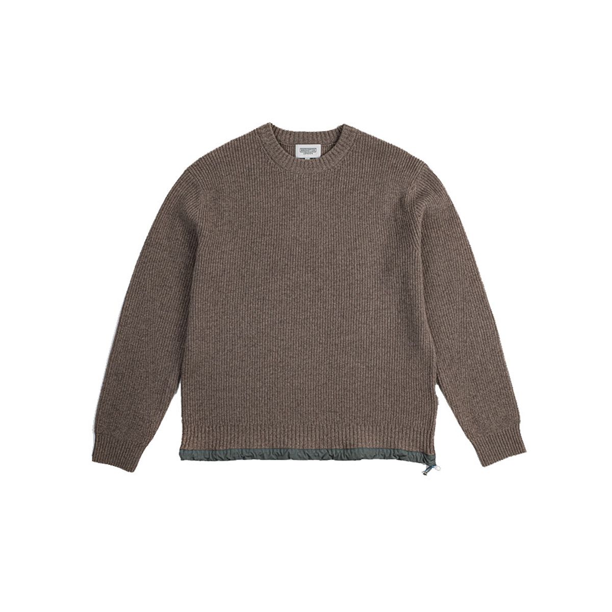 브롬톤 런던(BROMPTON LONDON) WOVEN HEM STRING ROUND SWEATER - MOCHA (P234UKT224)