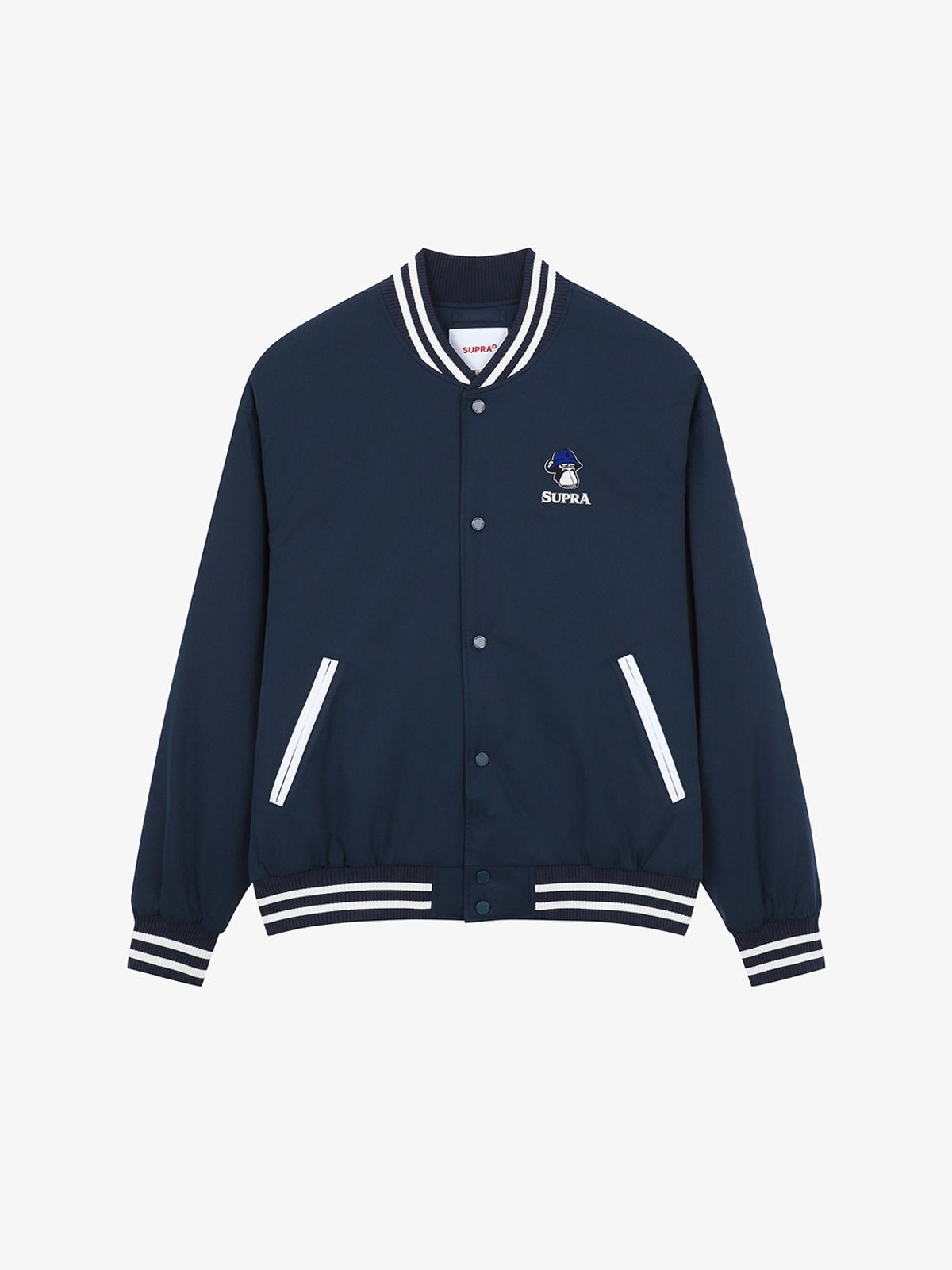 수프라(SUPRA) BAYC 우븐 오버핏 바시티 자켓(NAVY)