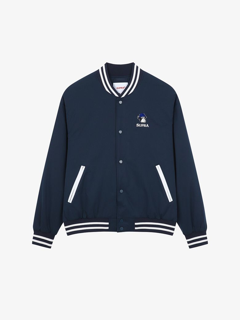 BAYC 우븐 오버핏 바시티 자켓(NAVY)