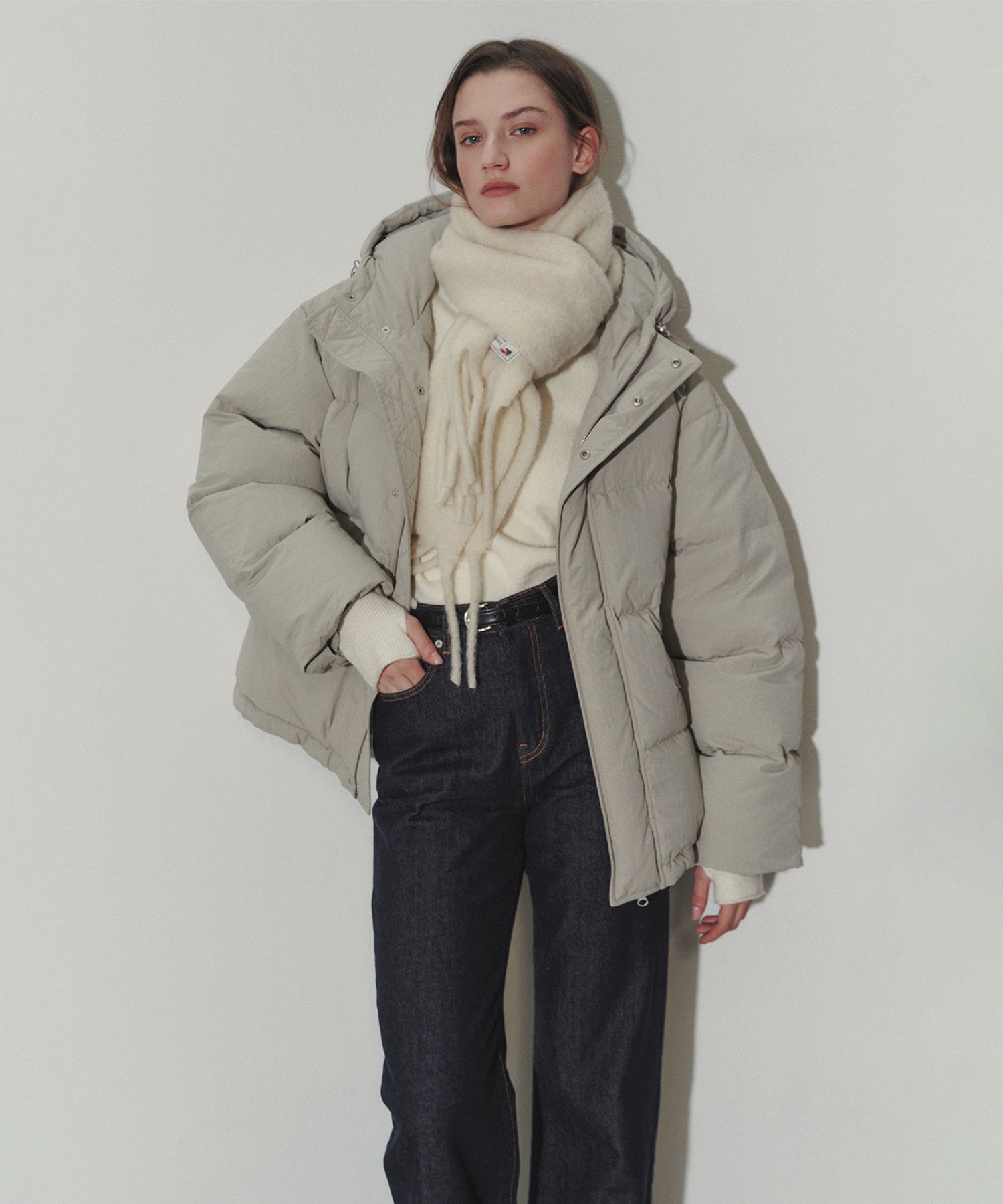 MUSINSA公式 | DUNST FOR WOMEN UNISEX HOODED VOLUME GOOSE DOWN 