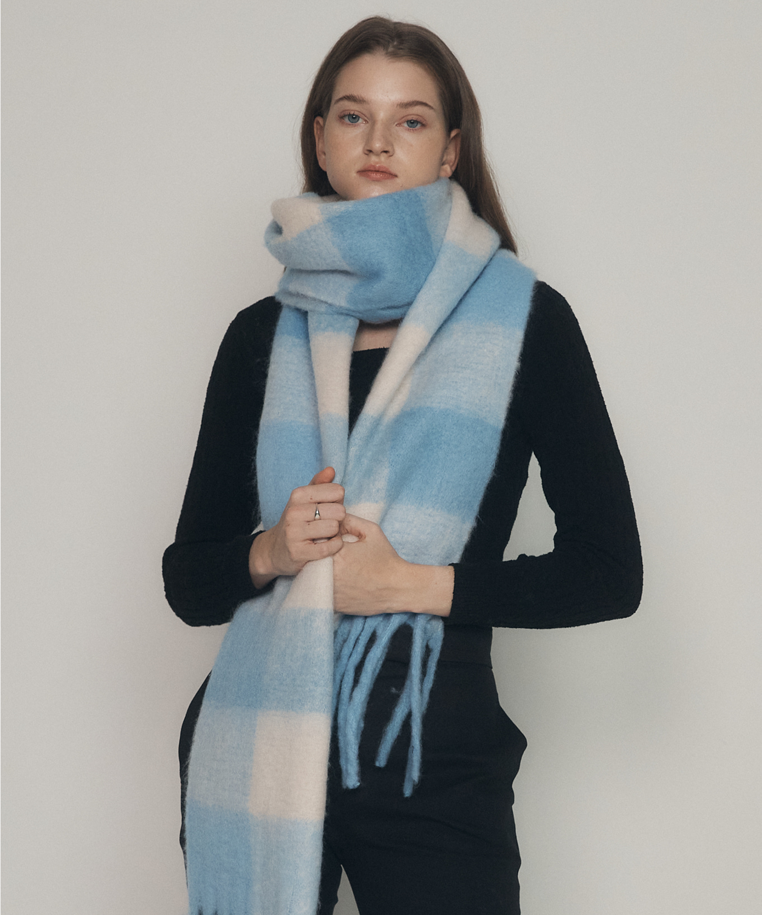 【BRIGHTEN】Big Check Muffler〜ビッグチェックマフラー#韓国発 MUSINSA公式 | BRIGHTEN Big check blue muffler