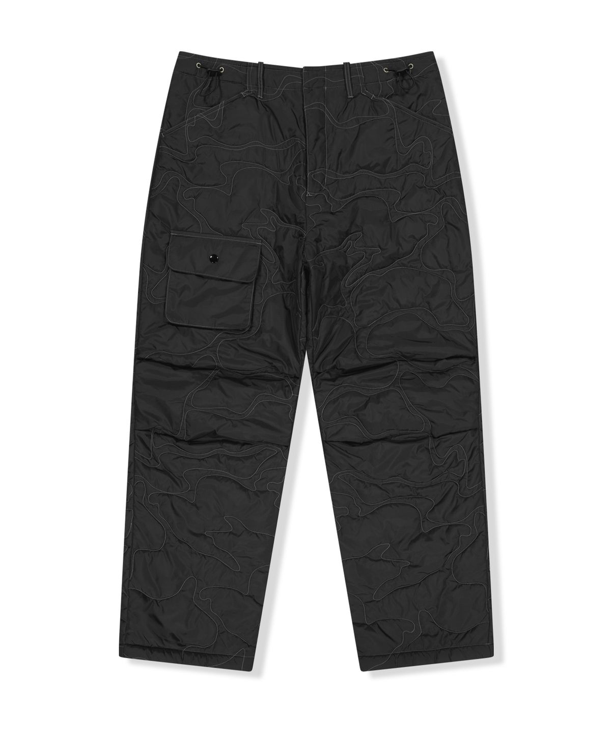예스아이씨(YESEYESEE) Quilted Camo Liner Pants Black