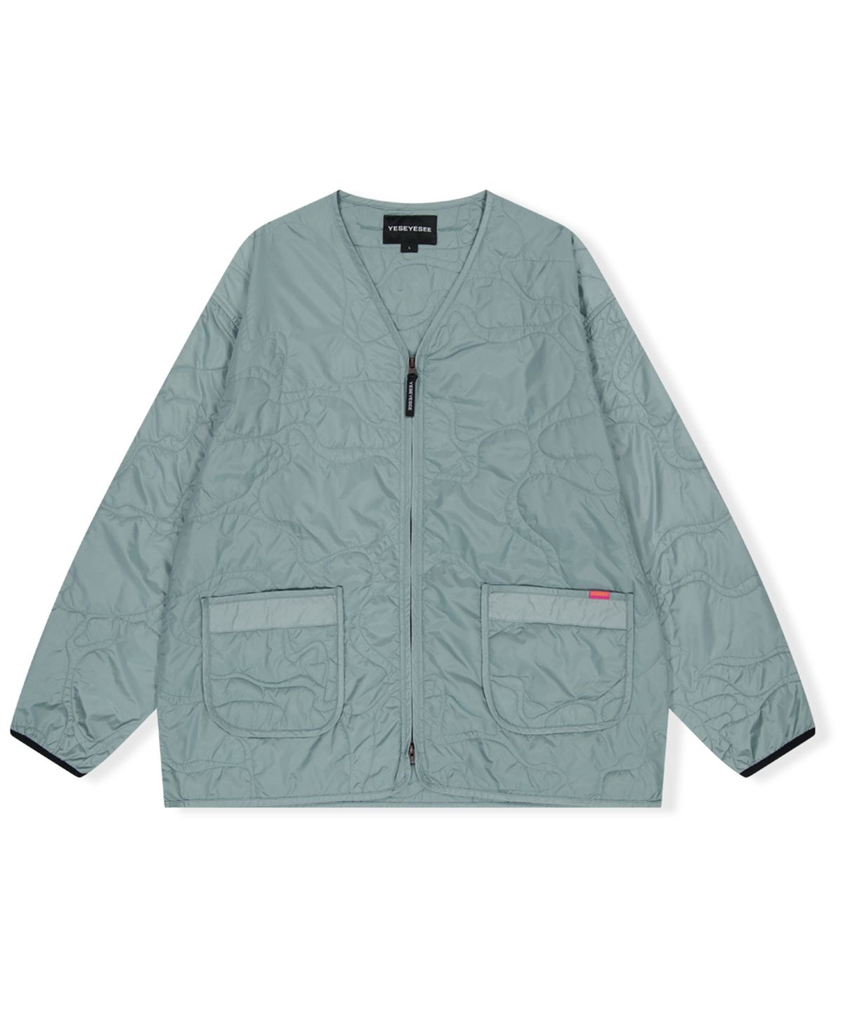 예스아이씨(YESEYESEE) Quilted Camo Liner Jacket Dusty Blue