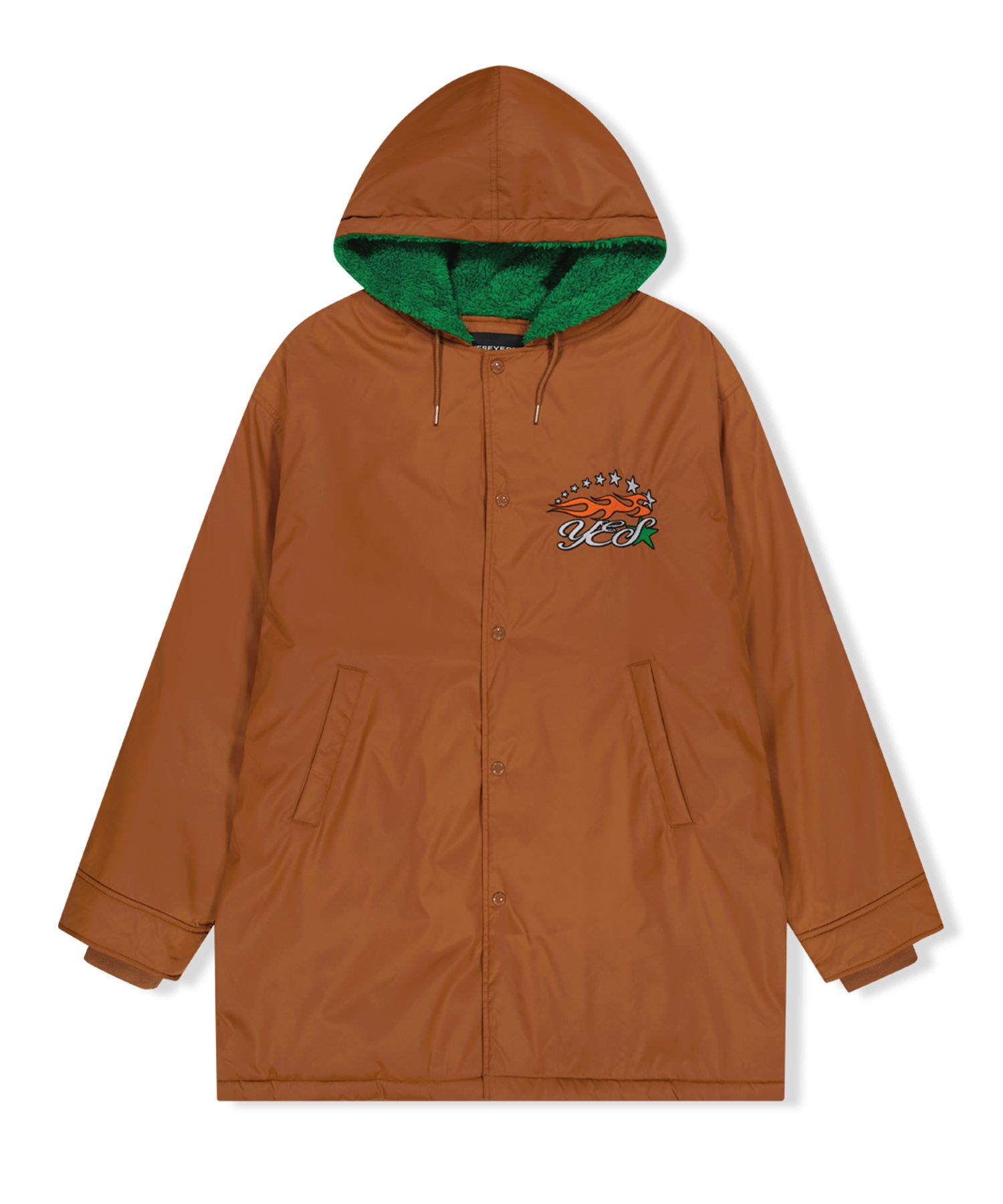 MUSINSA公式 | YESEYESEE Hairy Lining Long Parka Brown