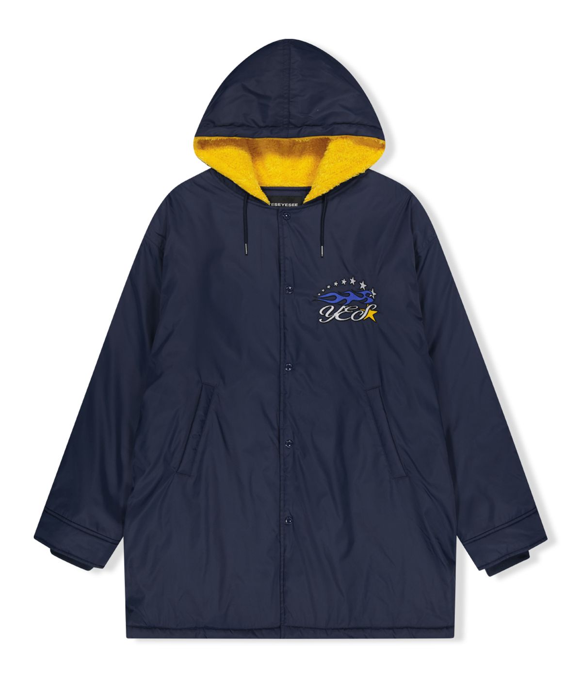예스아이씨(YESEYESEE) Hairy Lining Long Parka Navy