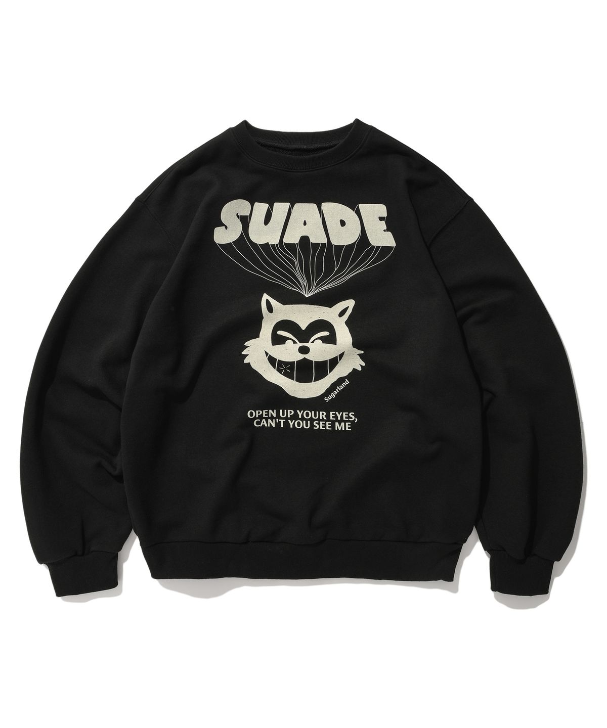 스웨이드(SUADE) BALLOON CAT CREWNECK [BLACK]