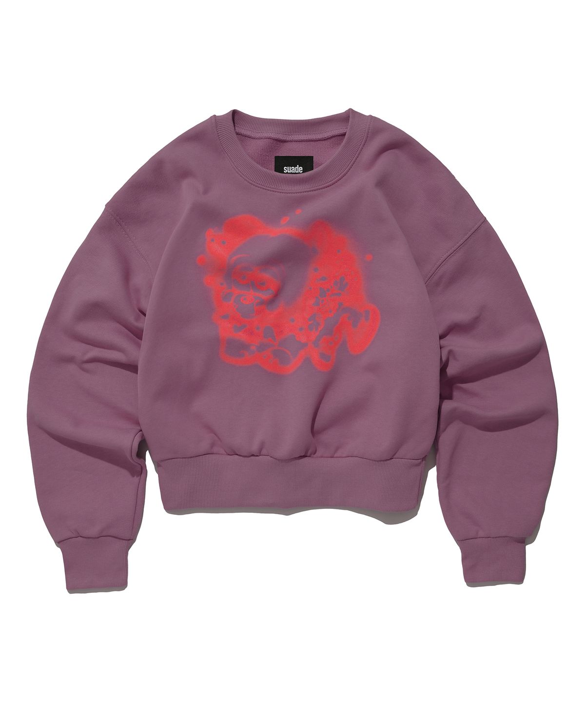 스웨이드(SUADE) AIRBRUSH DOG CROP CREWNECK [PINK]