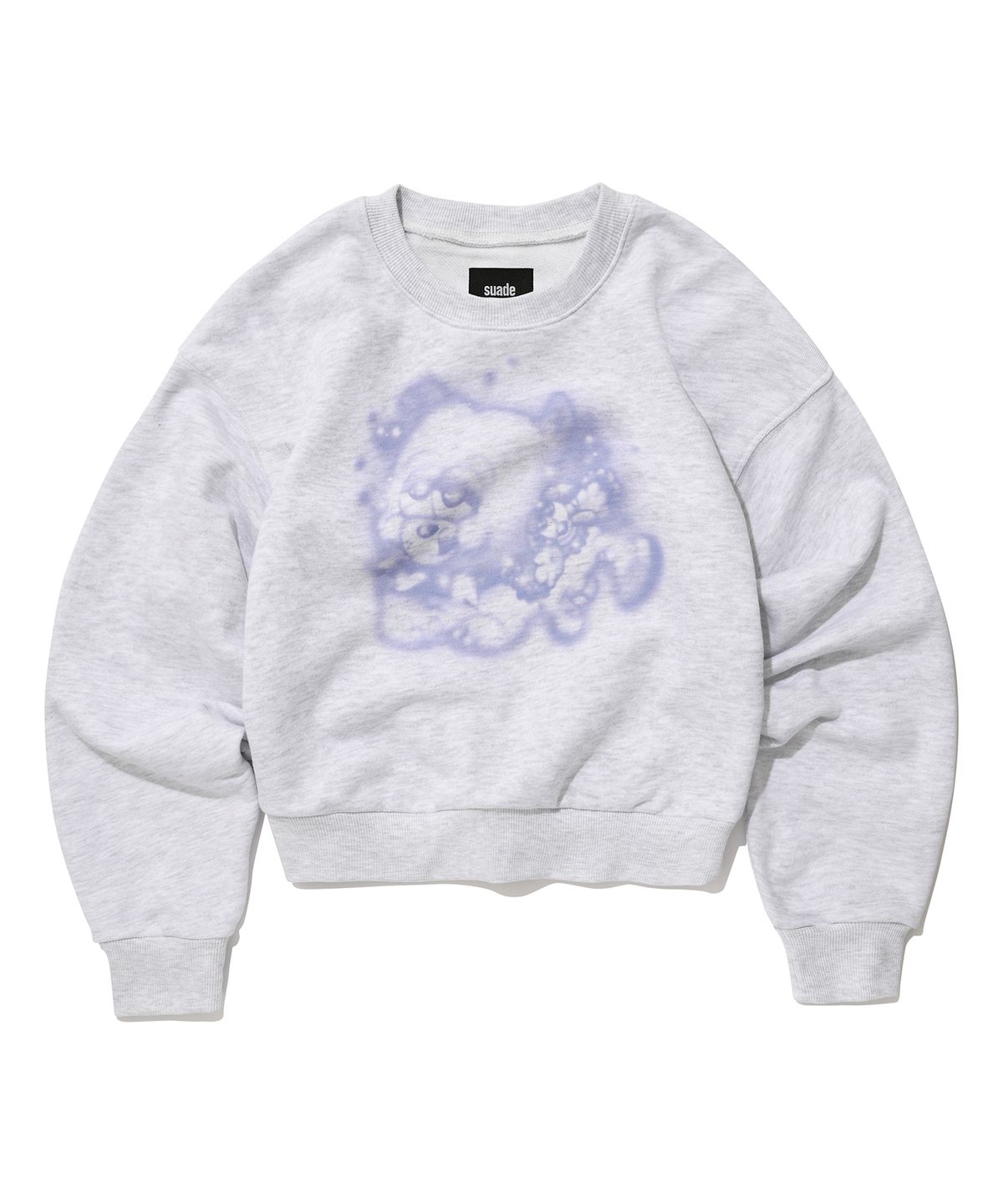 스웨이드(SUADE) AIRBRUSH DOG CROP CREWNECK [MELANGE GRAY]