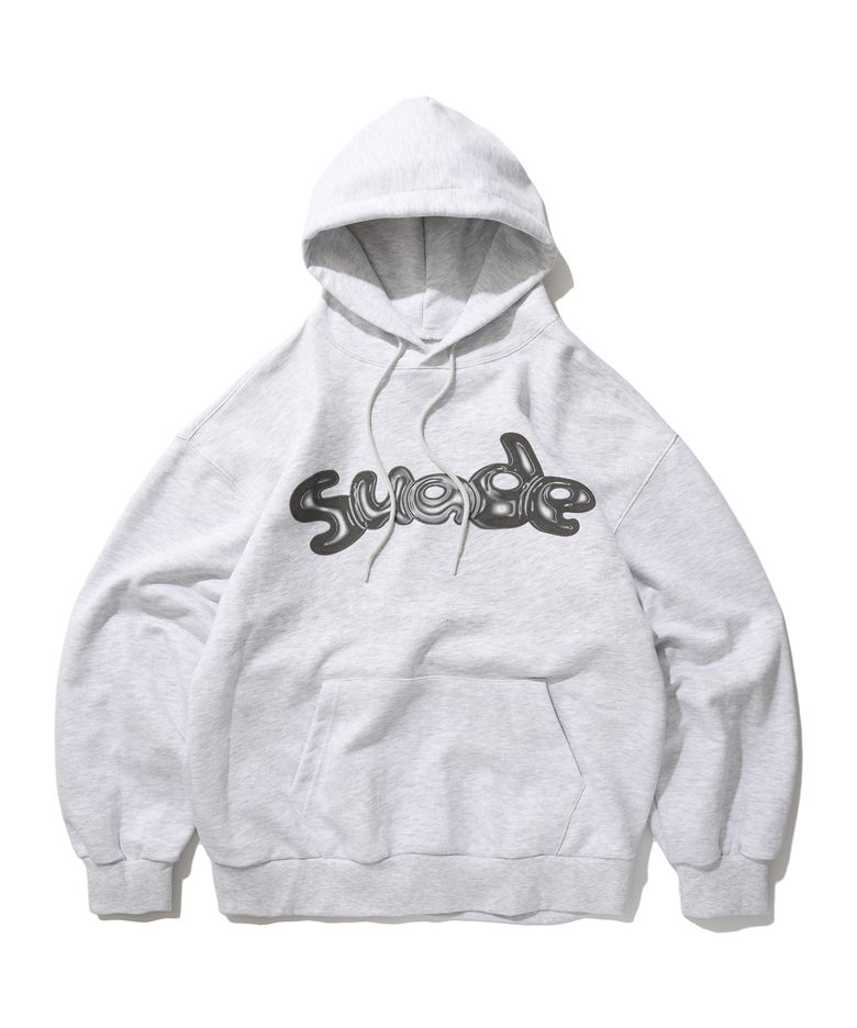 BALLOON SUADE LOGO HOODIE [MELANGE GRAY]