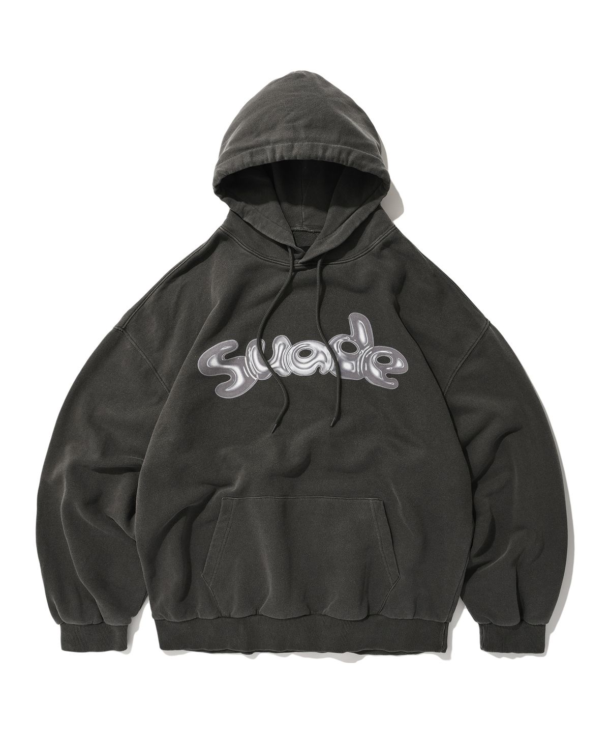 스웨이드(SUADE) BALLOON SUADE LOGO HOODIE [PIGMENT BLACK]