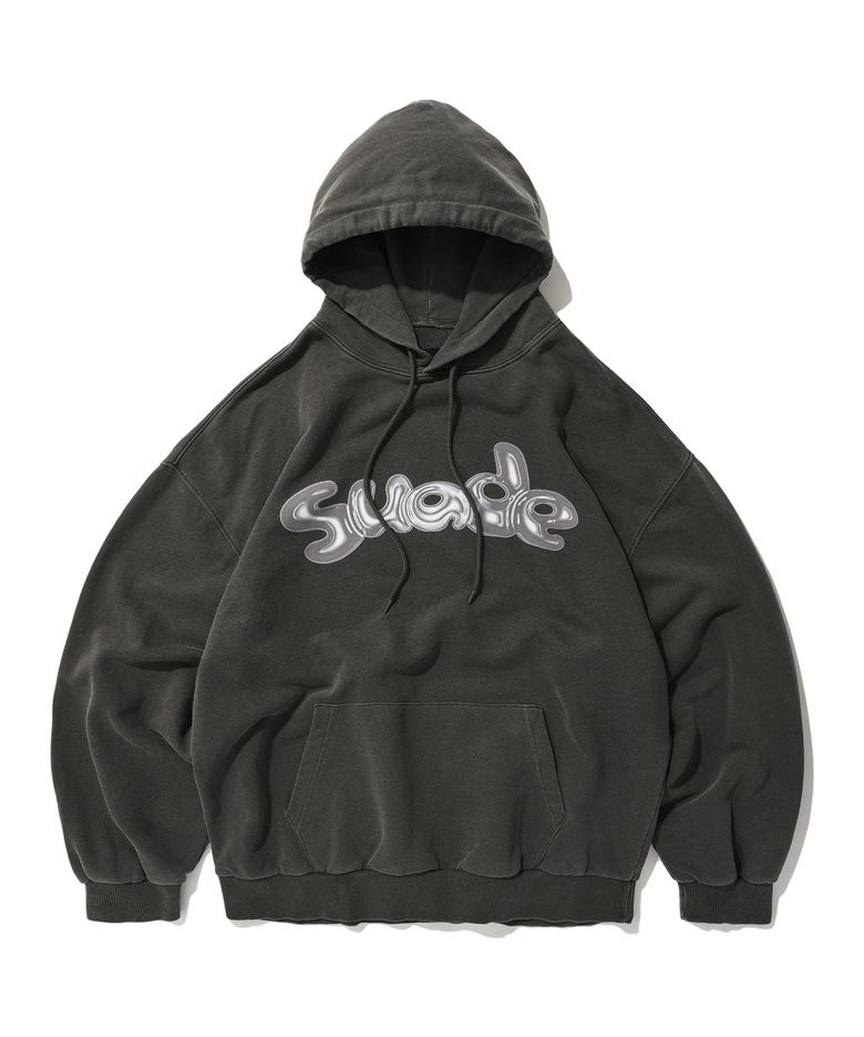 BALLOON SUADE LOGO HOODIE [PIGMENT BLACK]