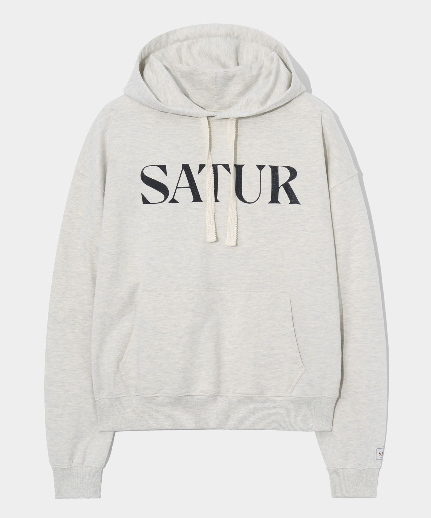 ★SATUR★ Classic Logo Basic Sweatshirt Melange Ivory SA251M MUSINSA | SATUR Classic logo sweatshirt melange ivory