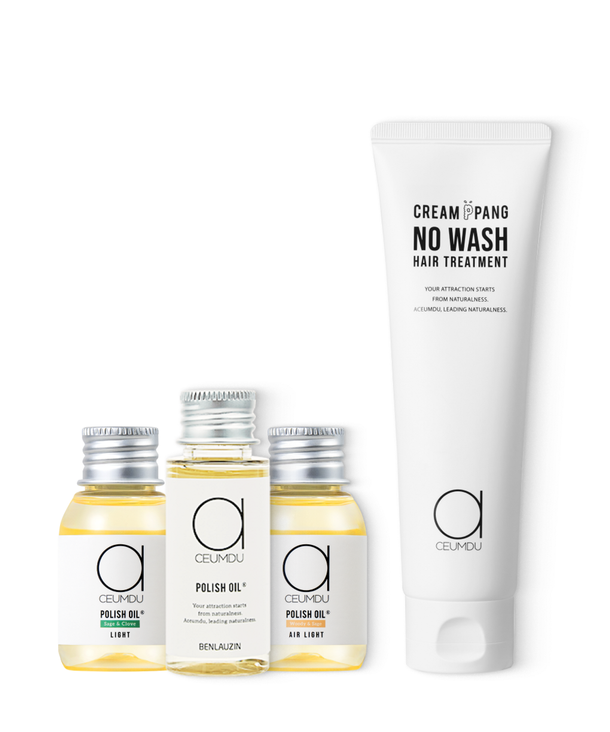 아큼두(ACEUMDU) [set] 폴리쉬 헤어오일 30ml + 노워시 트리트먼트 150ml