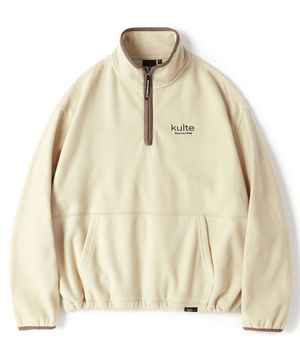 클래식 로고 플리스 하프집업 크루넥 L.BEIGE