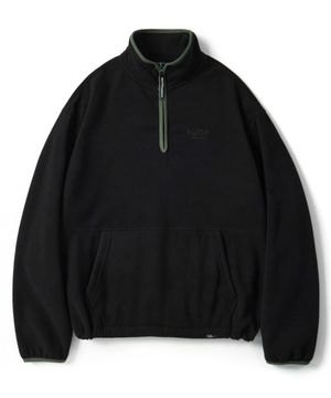 클래식 로고 플리스 하프집업 크루넥 BLACK
