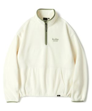 클래식 로고 플리스 하프집업 크루넥 IVORY
