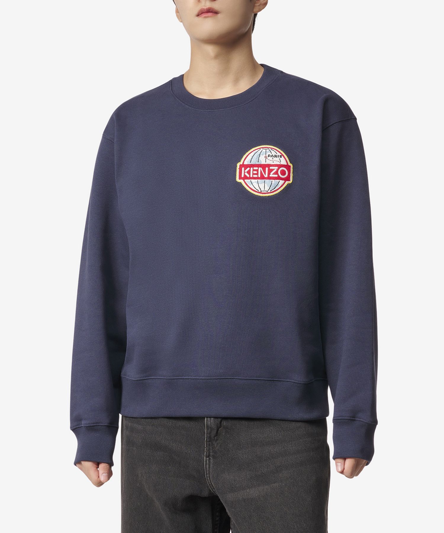 ★KENZO★ Globe Classic Sweatshirt Blue FD65SW0894ME77 FD65S MUSINSA | KENZO Globe Classic Sweatshirt - Blue / FD65SW0894ME77
