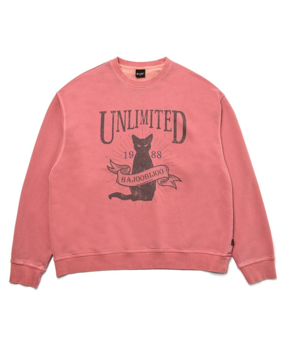 바쥬비쥬(BAJOO BIJOO) Unlimited Cat Pigment Sweatshirt [Indigo Pink]
