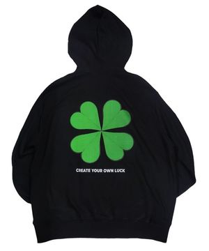 네잎클로버 오버핏 후드_블랙