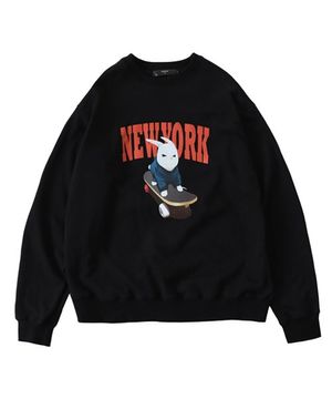 뉴욕 오버핏  맨투맨 _블랙