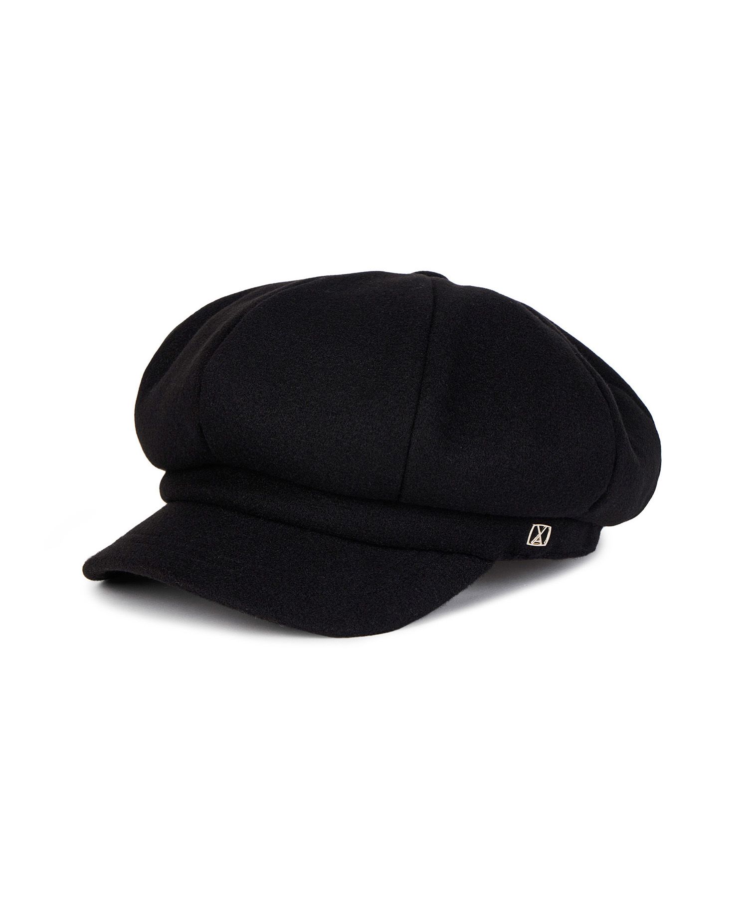 MUSINSA | VARZAR VA Square Studded Wool Newsboy Cap Black