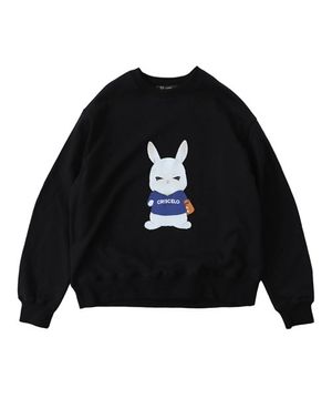 래밍 오버핏  맨투맨_블랙