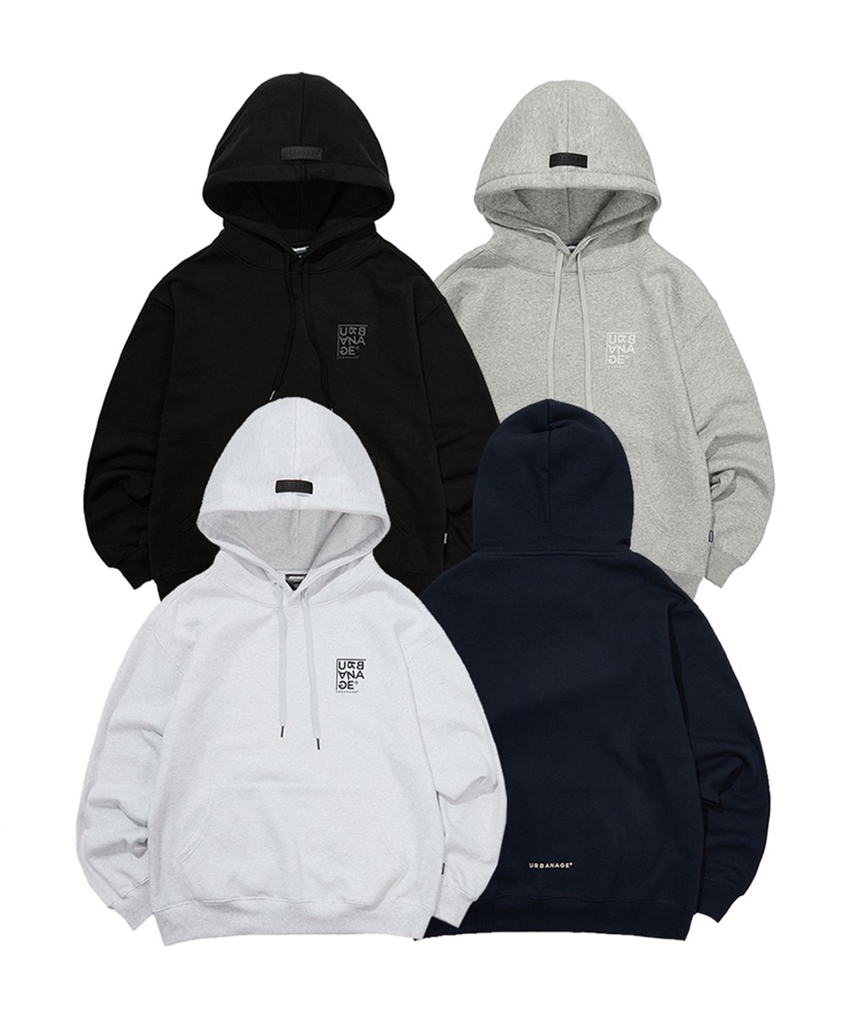 어반에이지(URBANAGE) [2PACK] 로고 포인트 오버 후드 (4 Colors)