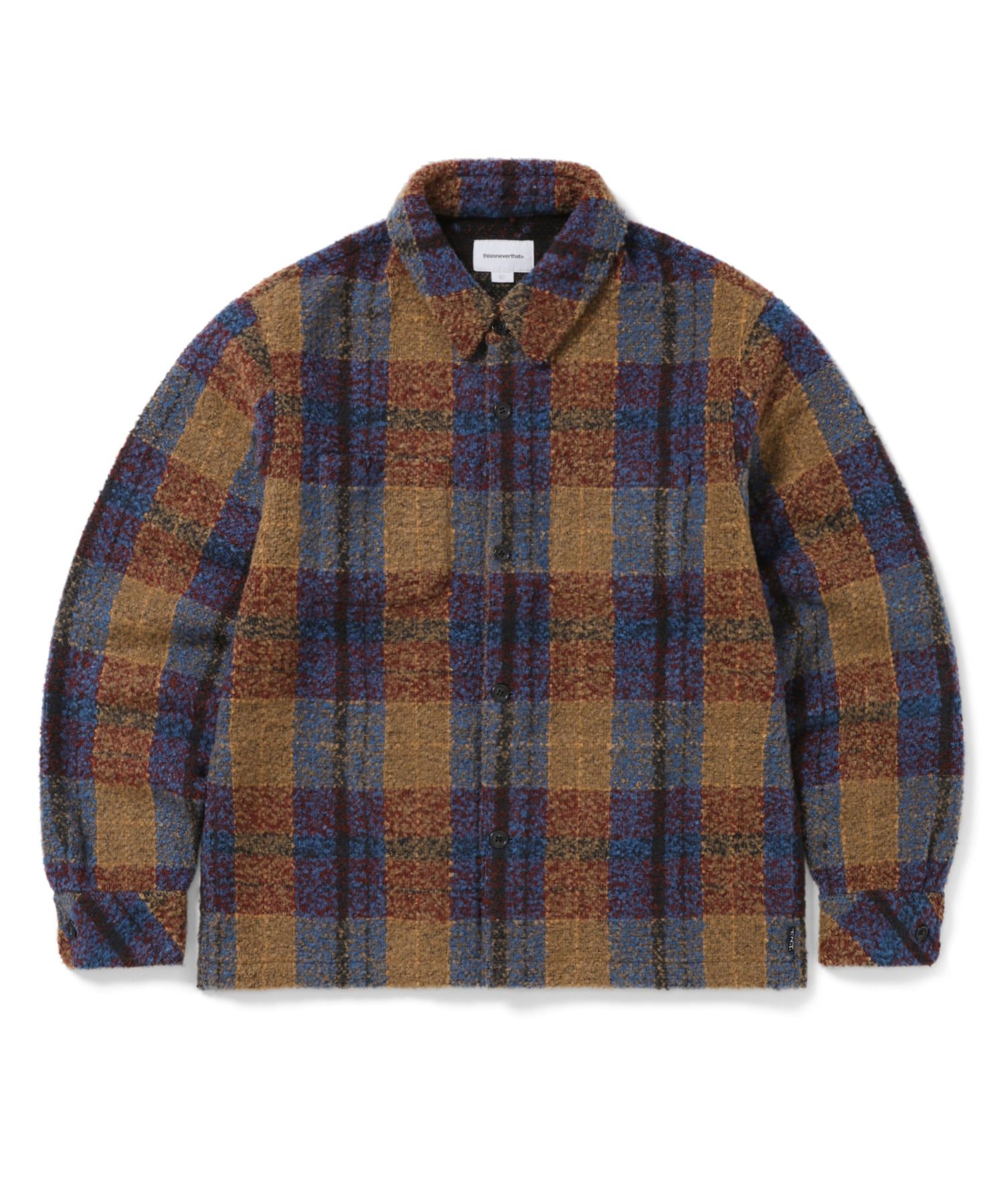 MUSINSA | thisisneverthat Boucle Check shirt Blue