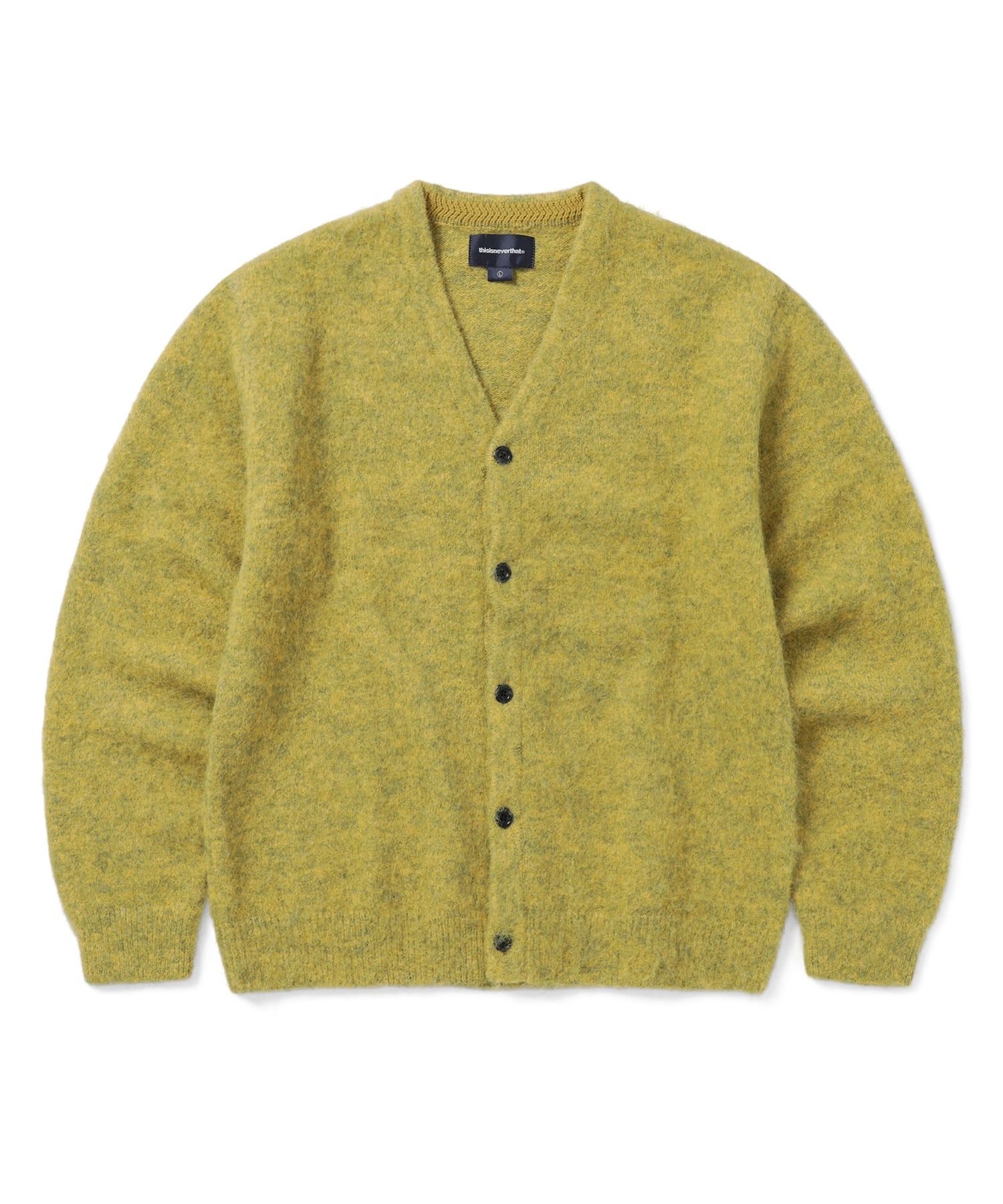 MUSINSA公式 | thisisneverthat® Hairy Knit Cardigan Mustard