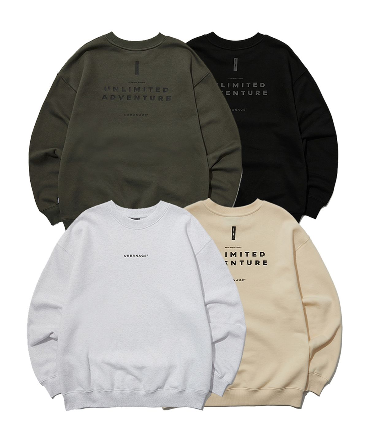 어반에이지(URBANAGE) [2PACK] 언리미티드 오버 맨투맨 (4 Color)