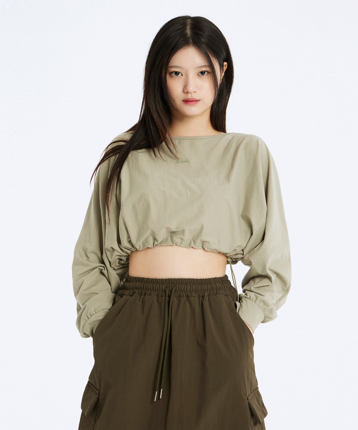 캔버스(CNVS) 스머프 스트링 크롭 롱슬리브 티셔츠_(2 colors)