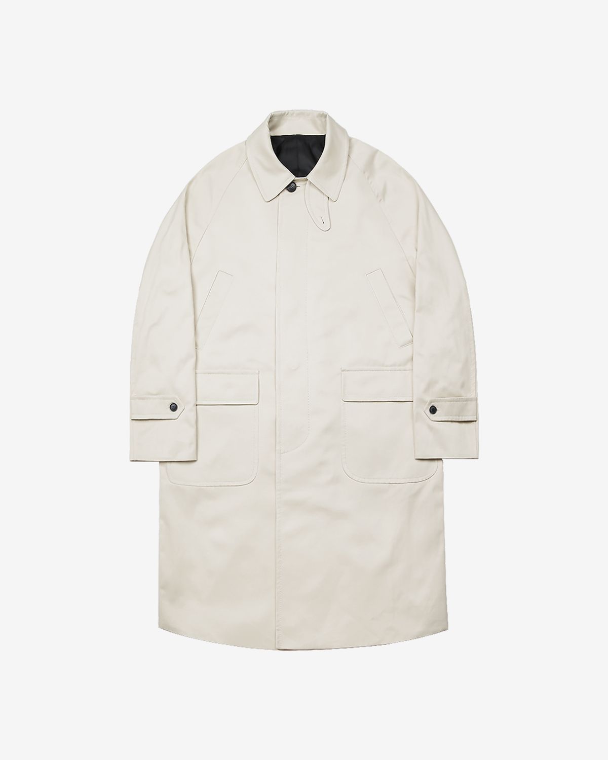 솔티(SORTIE) Bonheur Cotton Balmacaan Coat (Ivory)