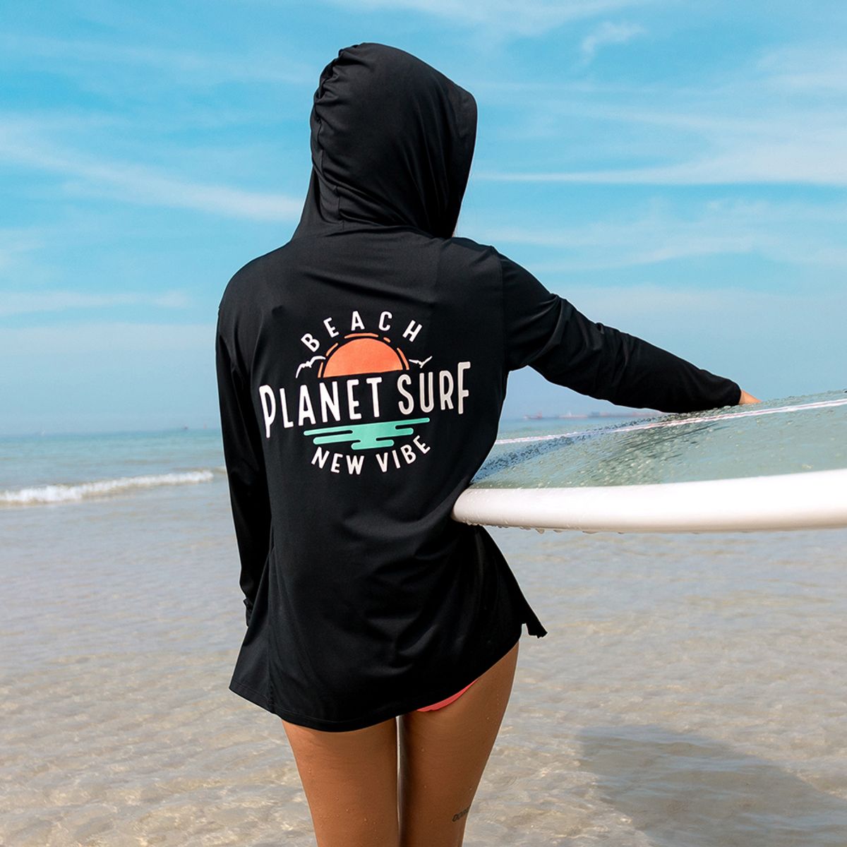 플래닛서프(PLANETSURF) 여성 후드 래쉬가드 PS037BUWT