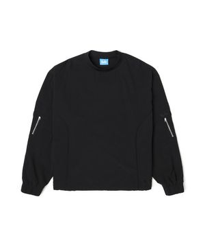 남성 우븐 배색 믹스 라운드넥 티셔츠[BLACK](UZ8LT01_39)