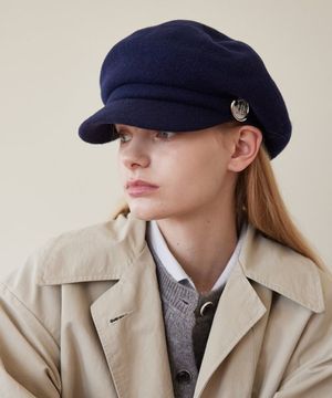 인장 펜던트 뉴스보이캡 (네이비)