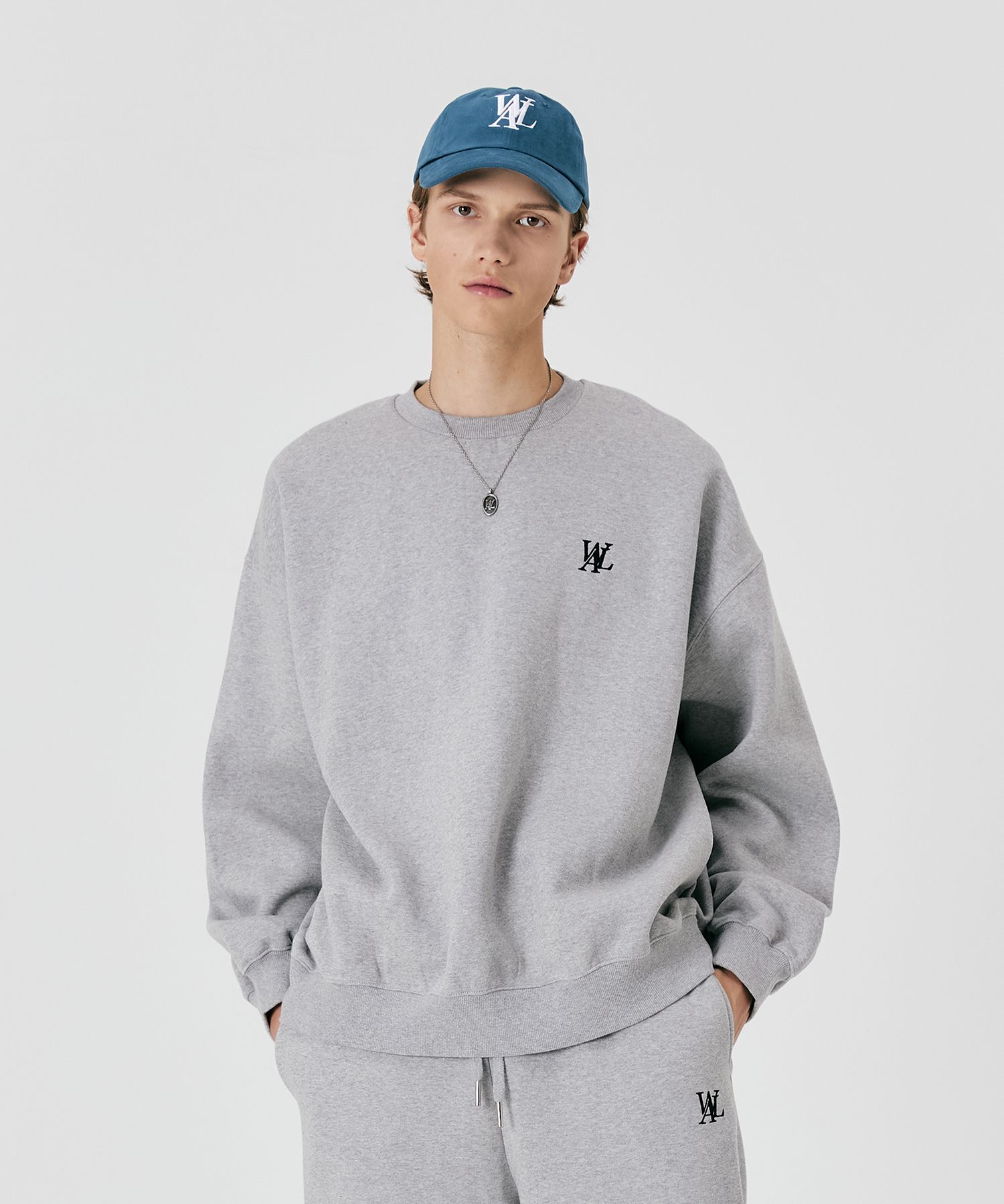 MUSINSA公式 | WOOALONG (Brushed)Signature basic sweatshirt