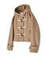 크롭 후드 더플 코트 베이지